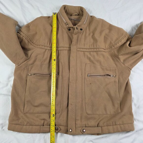 Vintage Hill & Archer Mens XL Tan Full Zip Jacket Pockets Casual Outdoors - Picture 9 of 10